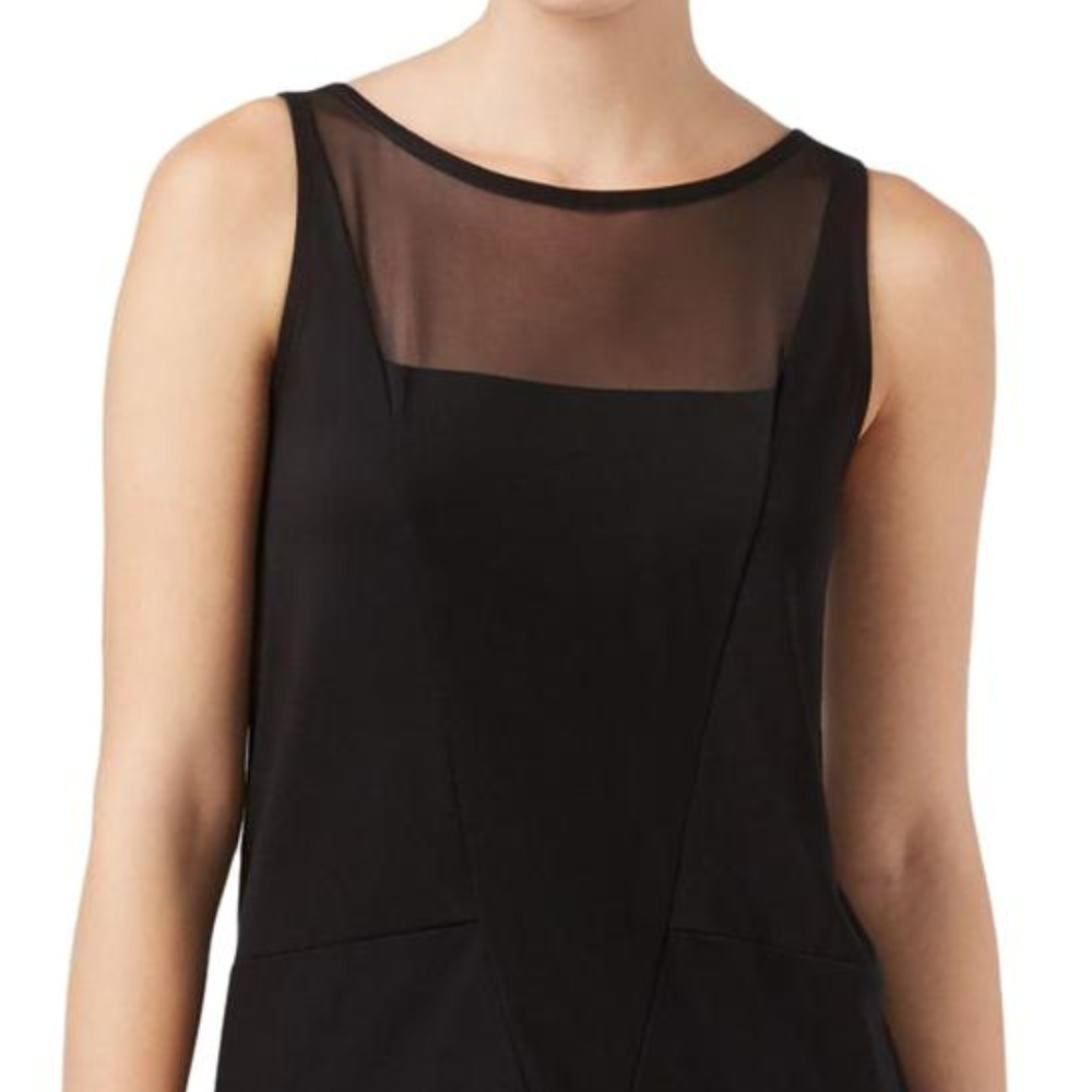Bar III Black Mesh Illusion Top M